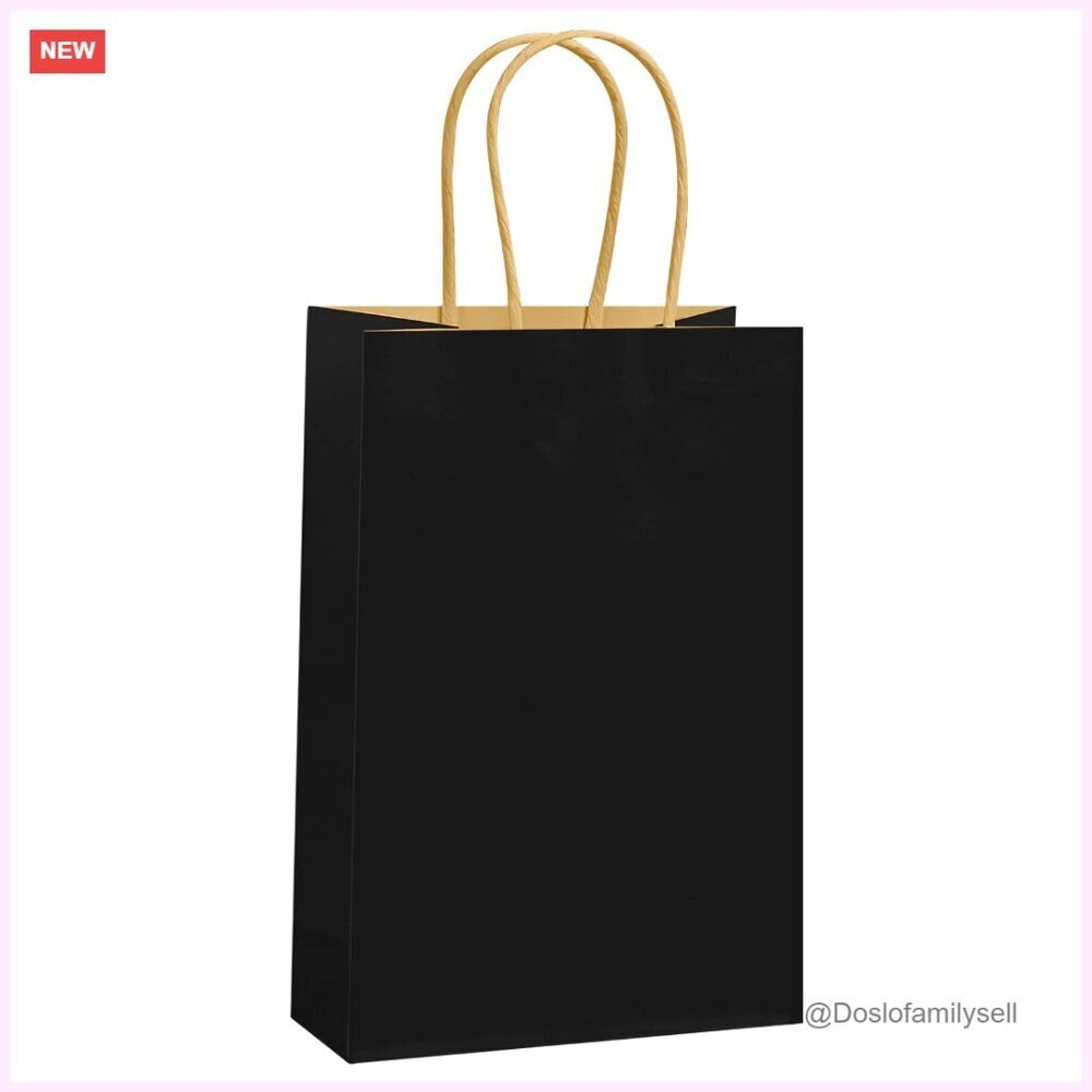 50 Pack Kraft Paper Gift Bags with Handles for Wedding Party Retail Packaging
